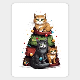 Cat Christmas Tree Magnet